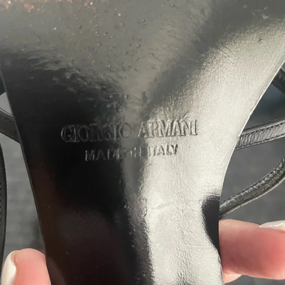 Giorgio Armani Black Strappy Sandals - Picture 4 of 12